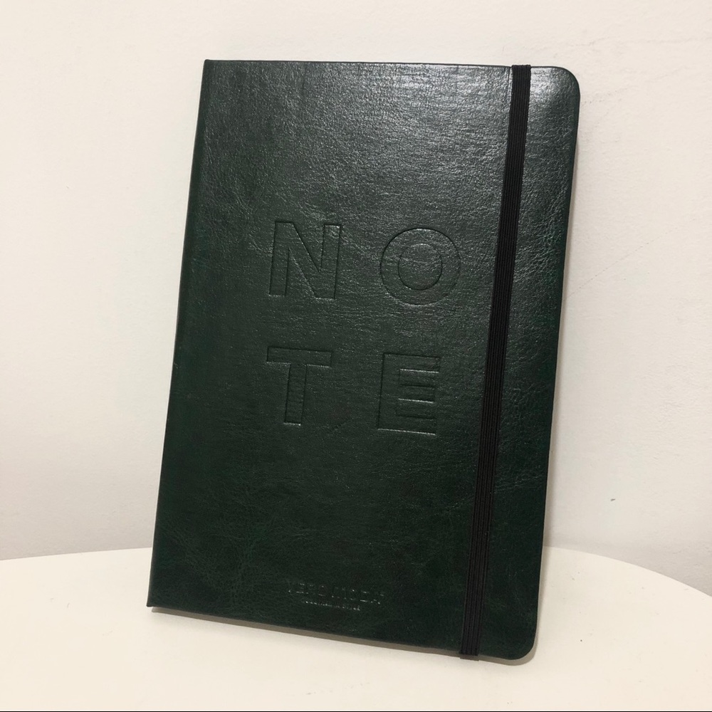 Dark green lined notebook with bookmark Vero Moda